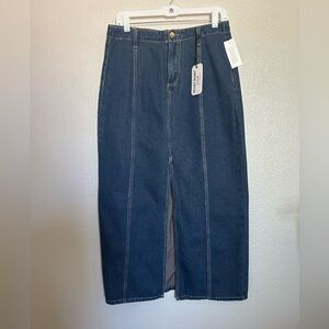 NWT Velvet Heart Blue Denim Skirt with front slip sz 29 waist
